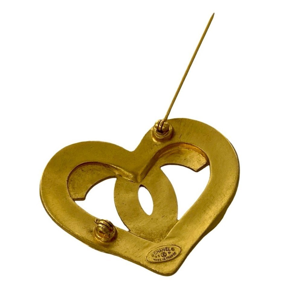 CHANEL Authentic Gold Logo Brooch - Picture 3 of 4